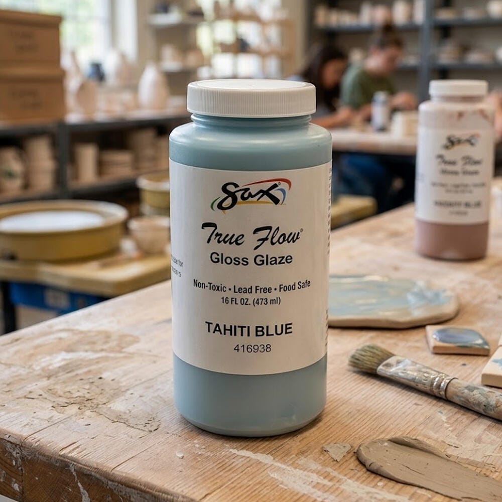 Sax Gloss Glaze, 1 Pint, Tahiti Blue | School Specialty